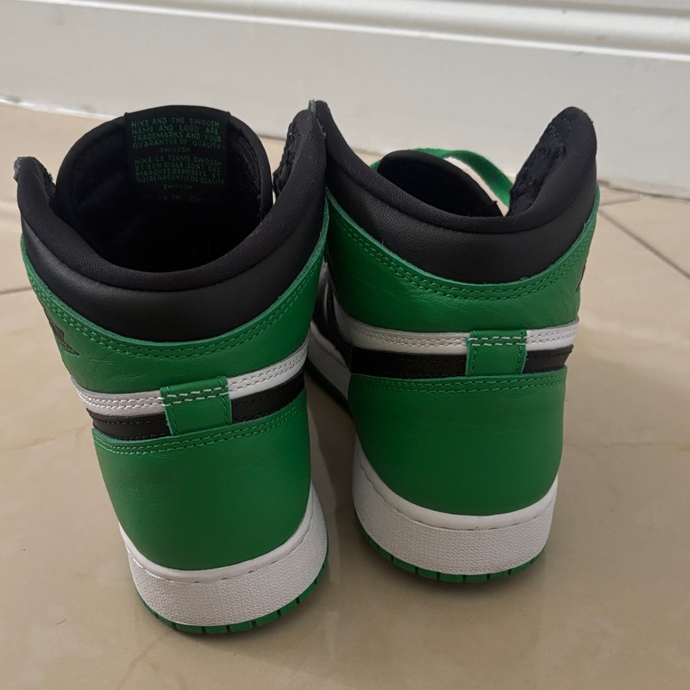 Black, White, and Green Jordan 1’s - Picture 4 of 5